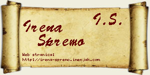 Irena Spremo vizit kartica